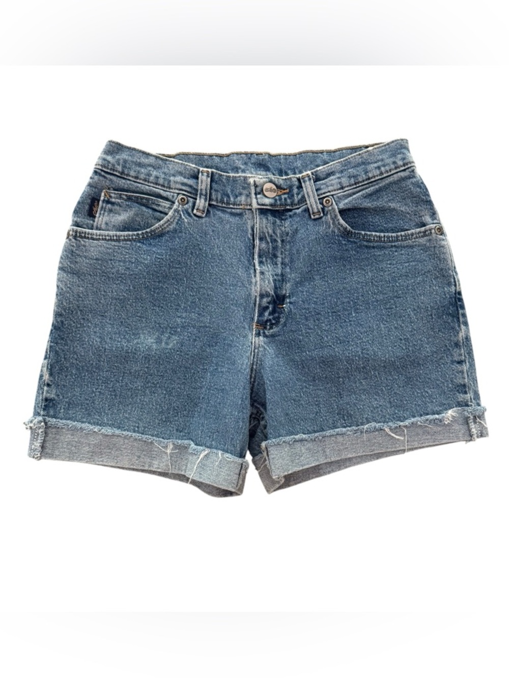 Chic Brand Size 6 Petite Classic High-Rise Vintage Cuffed Denim Shorts